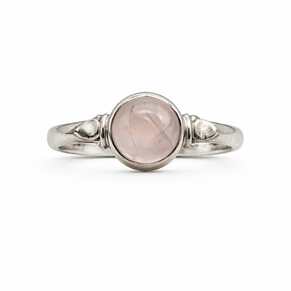 Venus and Vulcan Jewelry - S925 Rose Quartz Round Ring